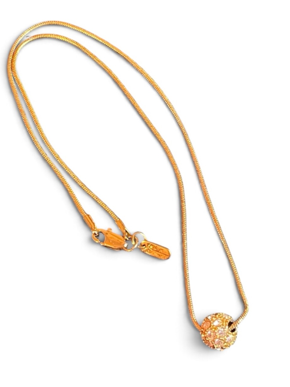 Christina Collection Spherical Pave Austrian Crystal Ball Snake Chain Necklace